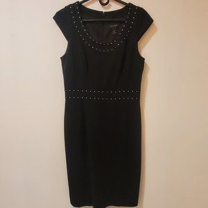 WHBM LBD - Pointe knit sheath with stud accents, Sz 10